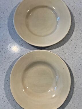 Pottery Barn Salad Plates Set of 2 Sausalito Rimmed Amber Yellow Beige 10"